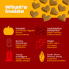 Infographic titled What's inside showing six digestive support ingredients and their benefits