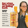 CLEAN AF body wash bottle held by smiling woman; benefits list shown beside the bottle